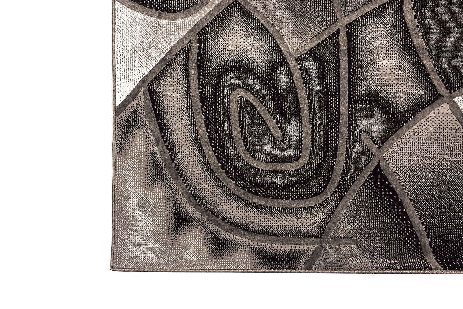 Sivas Gray/Black 7.9' X 10' Area Rug (Abstract Swirl) - Image 2