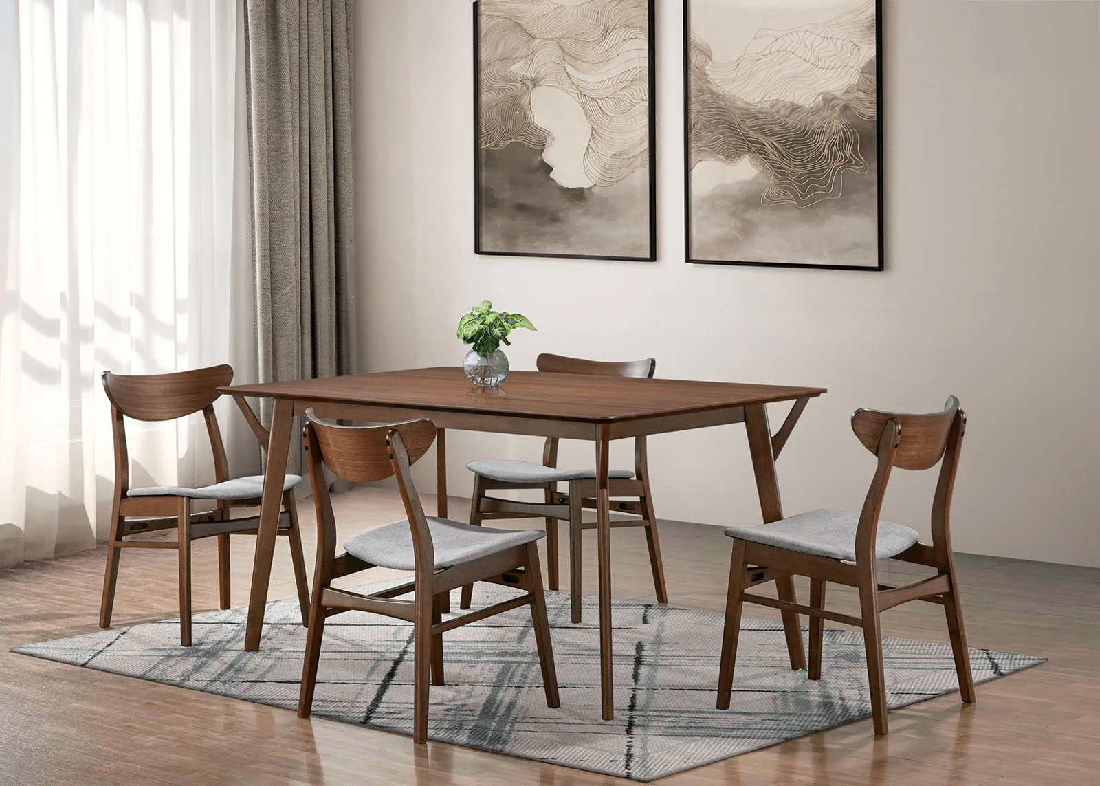 Skien Walnut/Light Gray Side Chair (Set of 2) - Image 2