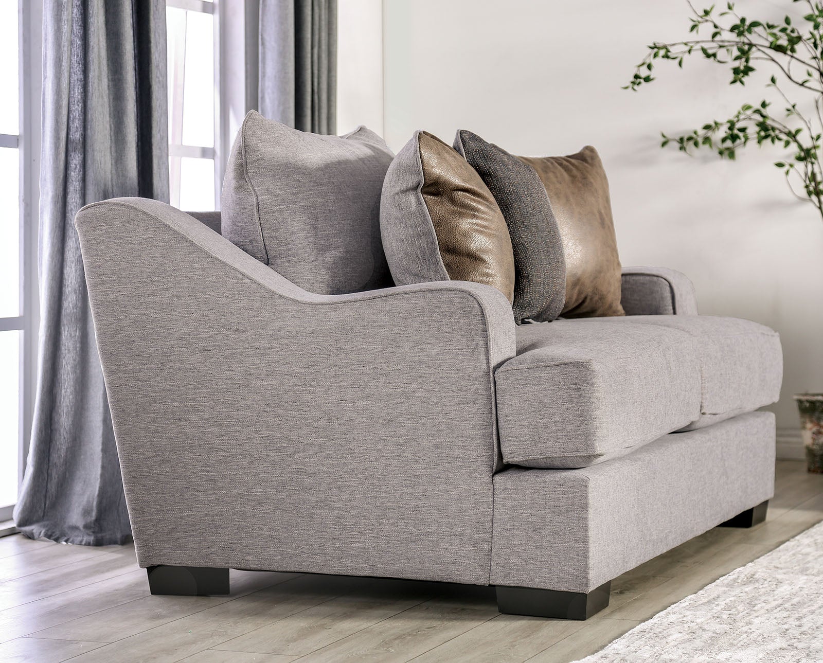Skyline Light Gray/Brown Sofa - Image 2