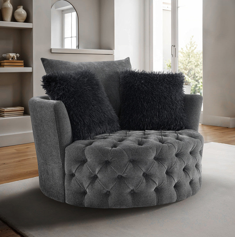 Sofi Dark Gray Swivel Chair - Image 2