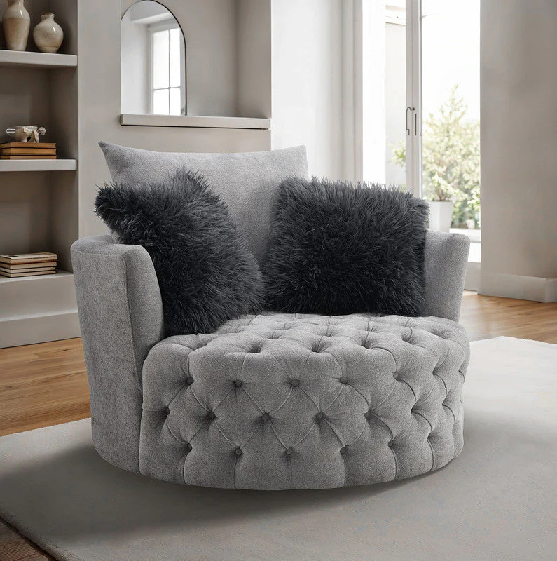 Sofi Light Gray Swivel Chair - Image 2