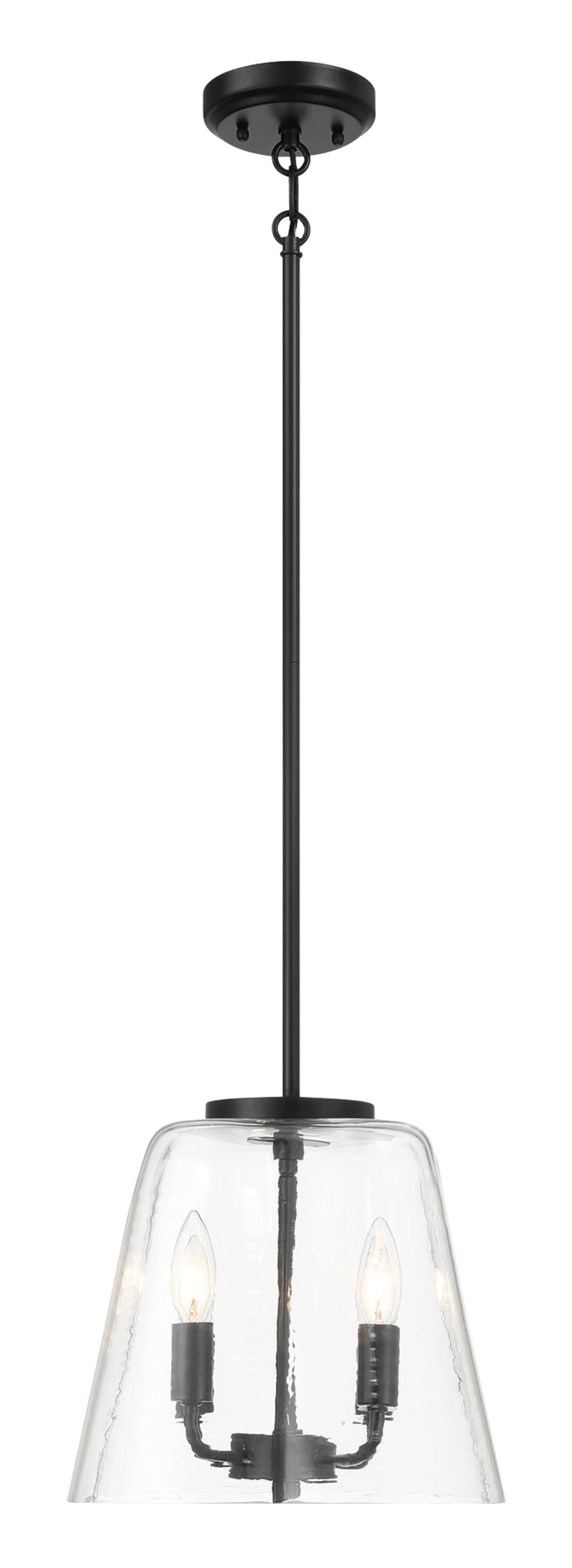 Soiree Four Candle Lights Pendant With Clear Glass - Black Finish - Image 3