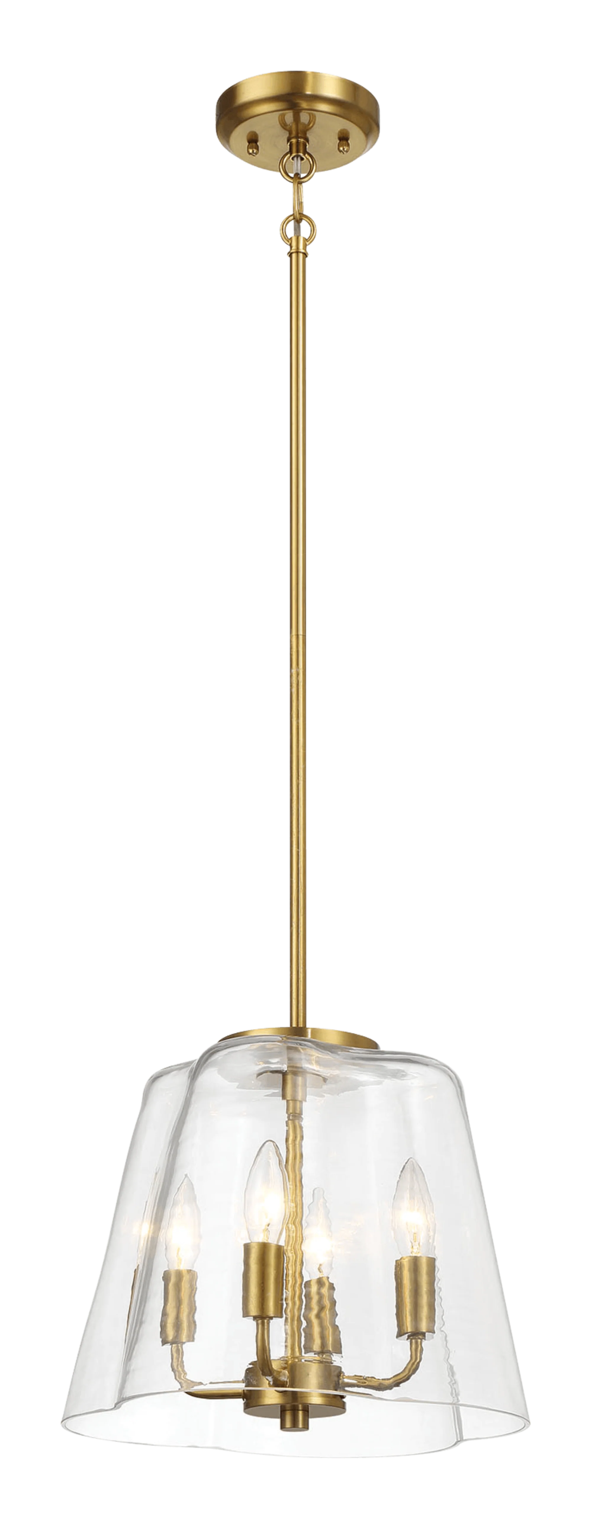 Soiree Four Candle Lights Pendant With Clear Glass - Satin Brass - Image 2
