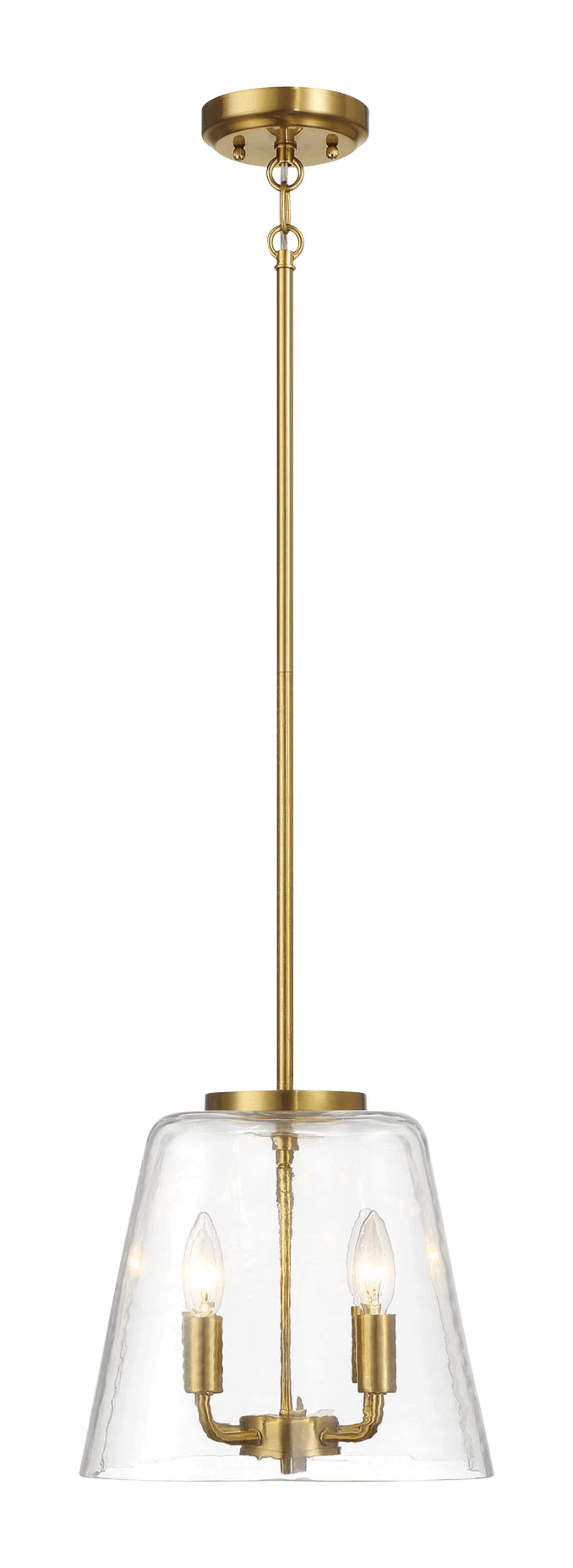 Soiree Four Candle Lights Pendant With Clear Glass - Satin Brass - Image 3