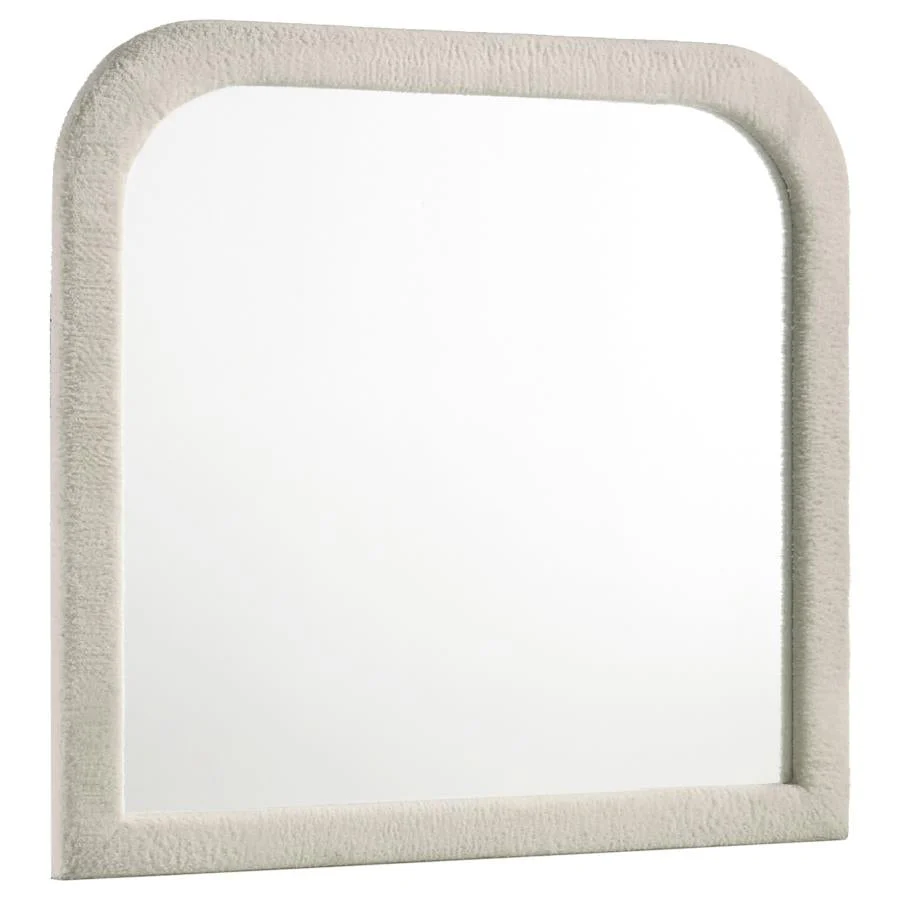 Sonya Upholstered Bedroom Dresser Mirror Ivory - Image 2