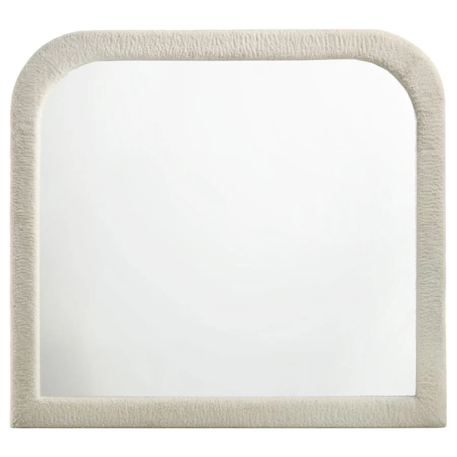 Sonya Upholstered Bedroom Dresser Mirror Ivory - Image 3