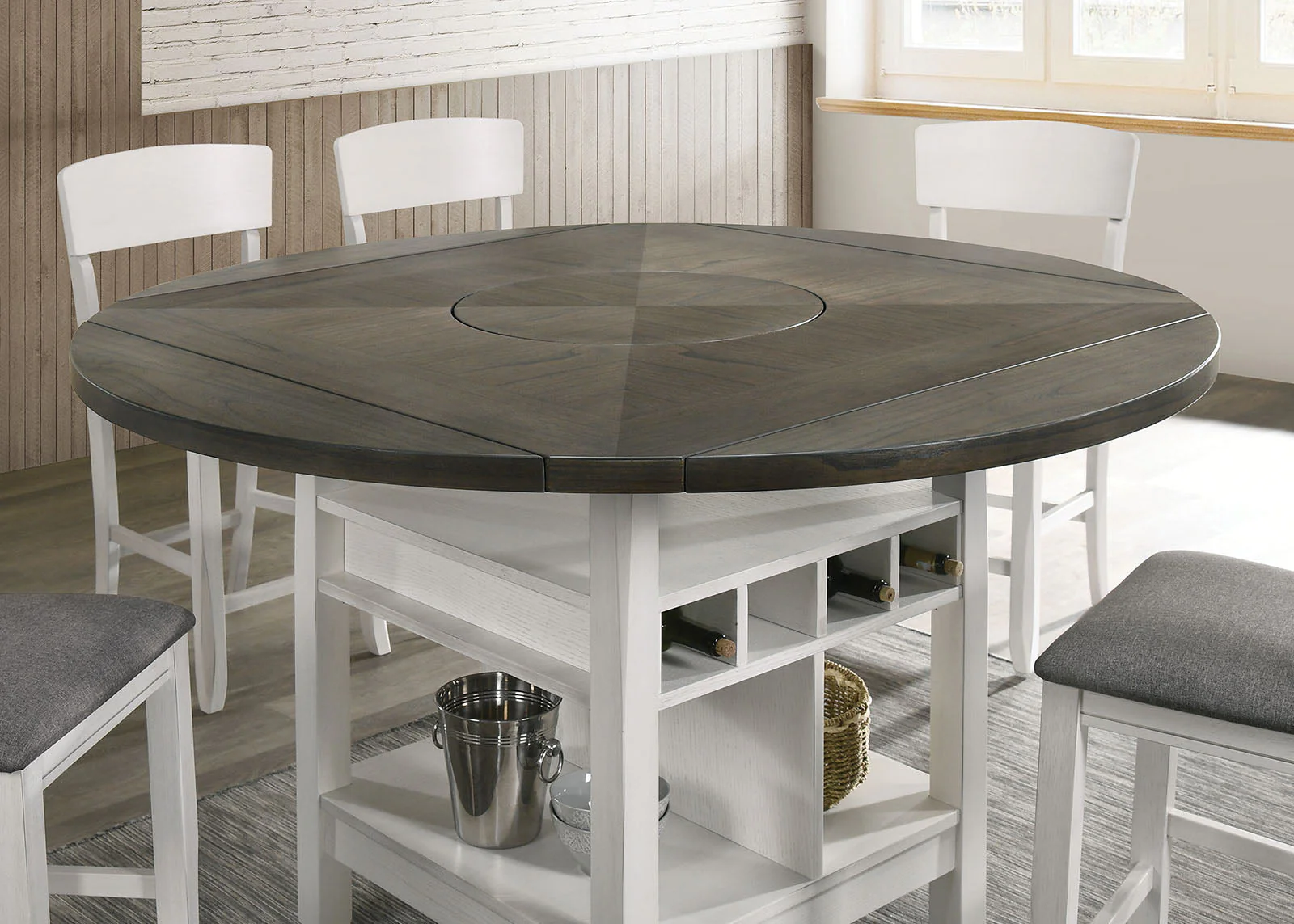 Stacie White/Gray 7 PC. Dining Room Set - Image 3