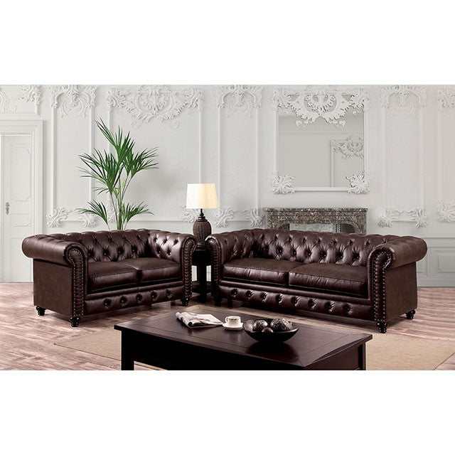 Stanford Brown Loveseat Leatherette - Image 2
