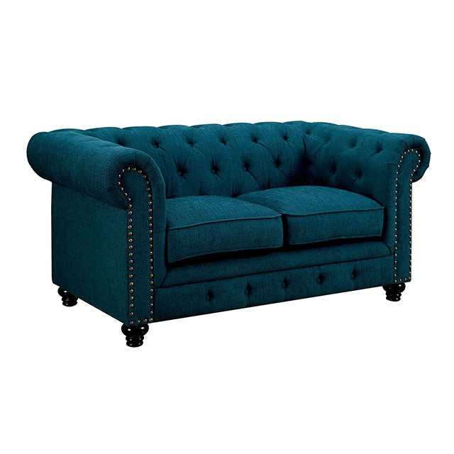 Stanford Dark Teal Loveseat - Image 3
