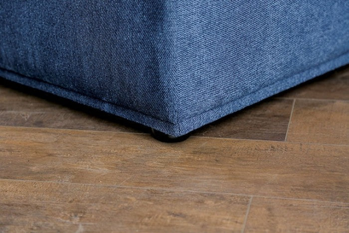 Stavanger Blue 2-Seater w/Square Ottoman - Image 3