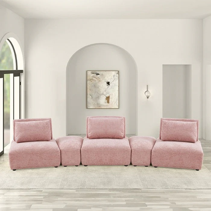 Stavanger Pink Curved 3-Seater - Image 2