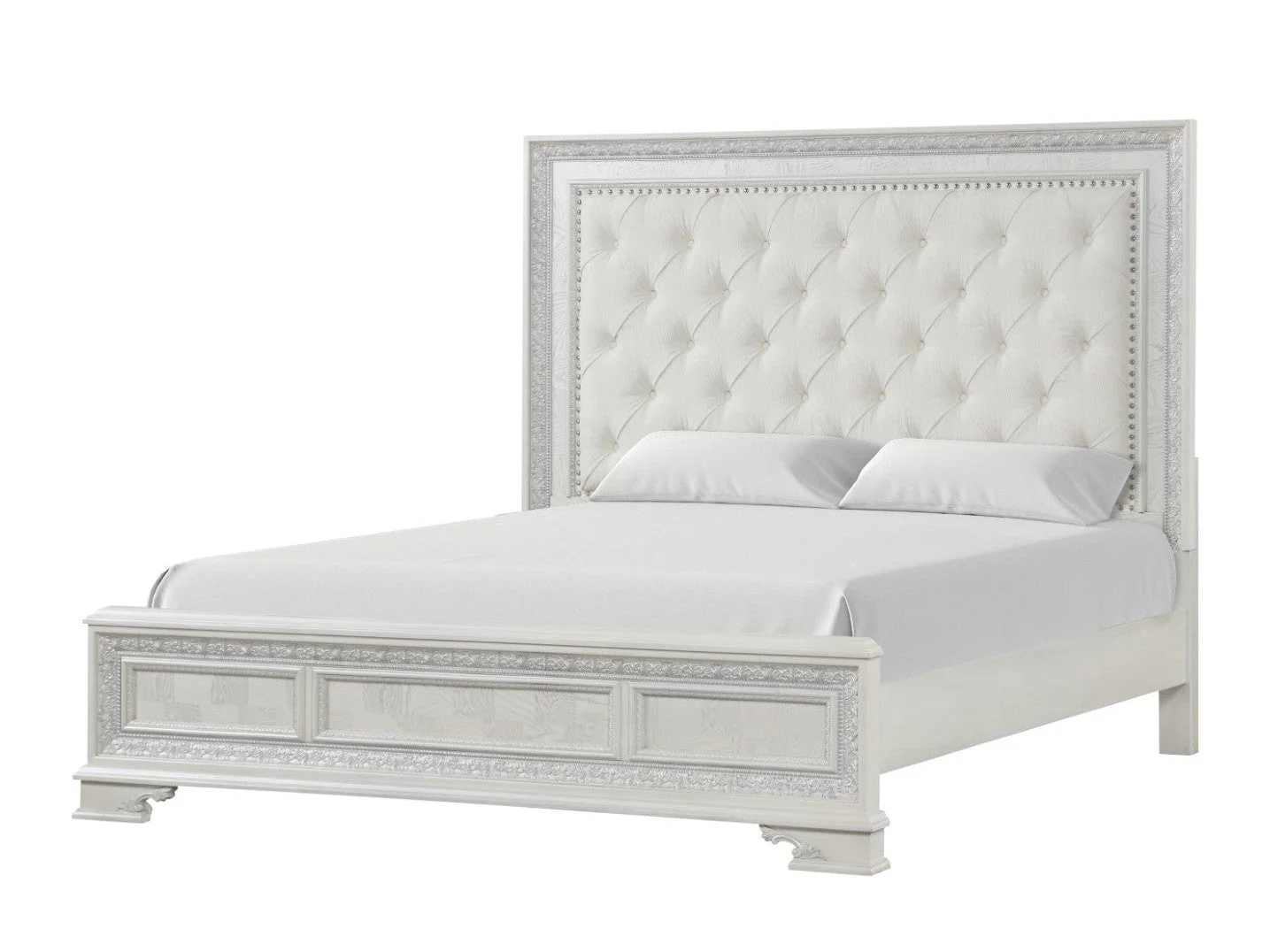 Stella Mia Creamy White Eastern King Full Bed