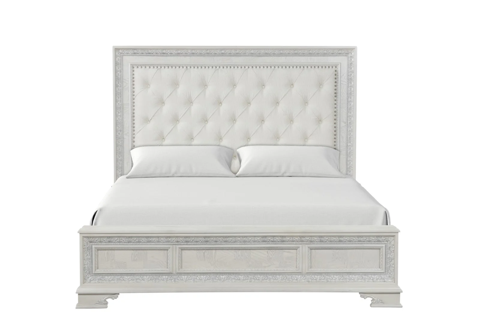 Stella Mia Creamy White Eastern King Full Bed - Image 2