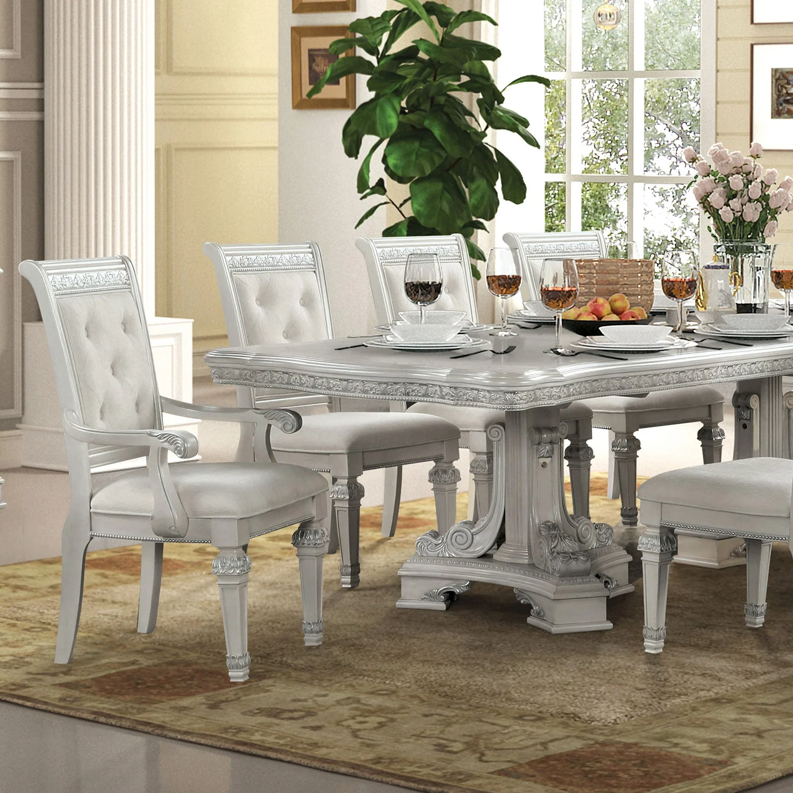 Stella Mia Ivory Arm Chair (Set of 2) - Image 2