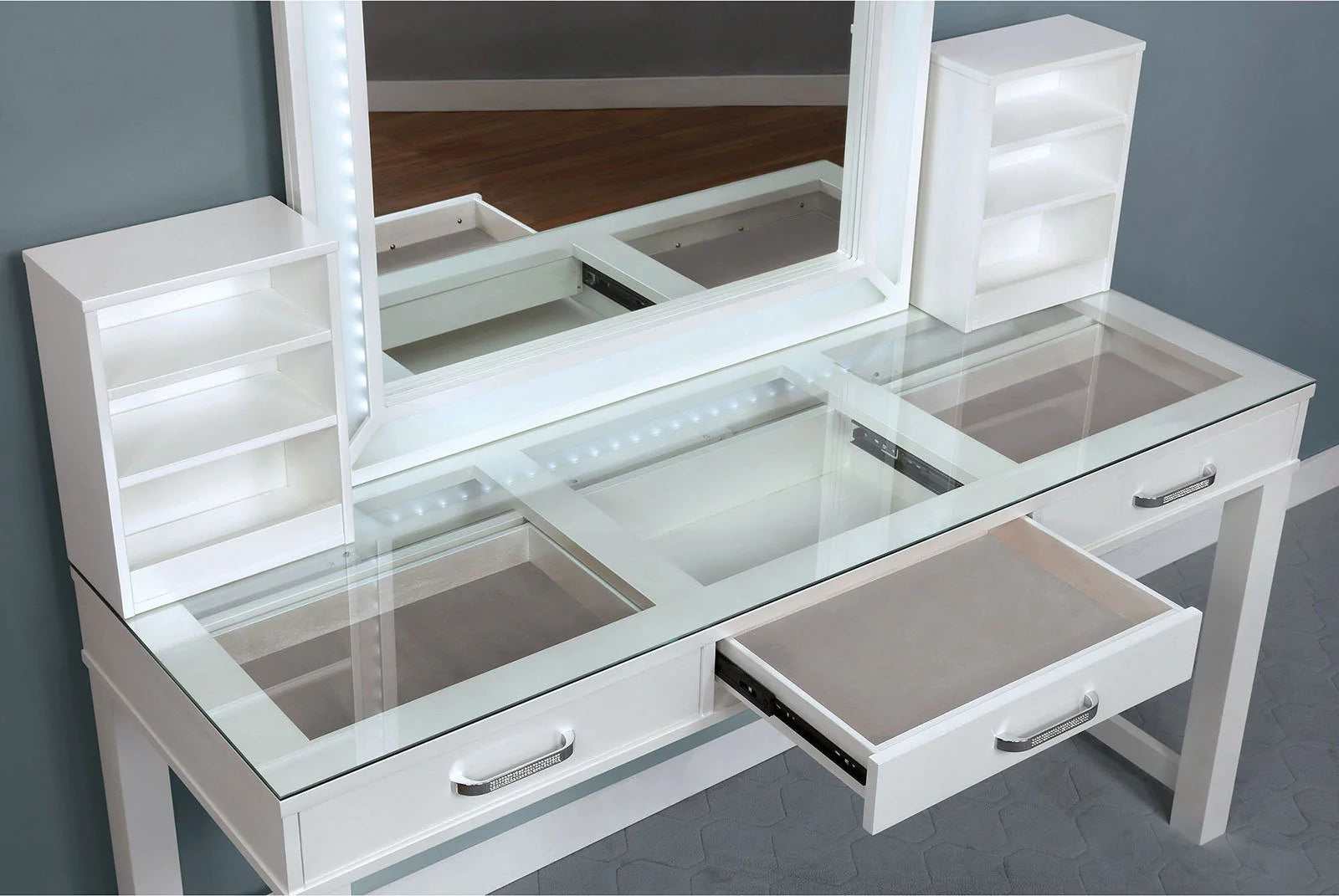 Stephanie White Vanity Set / 3pc - Image 3