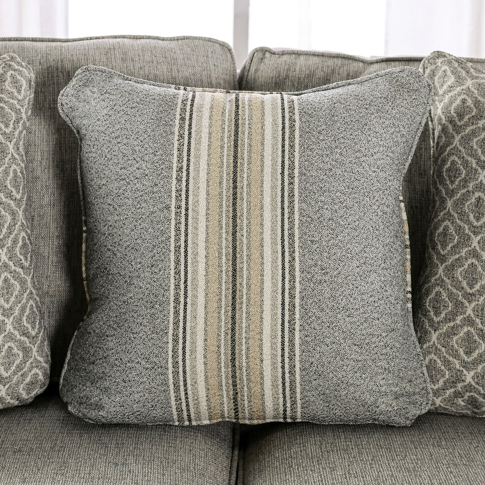 Stephney Gray/Gold Loveseat - Image 4