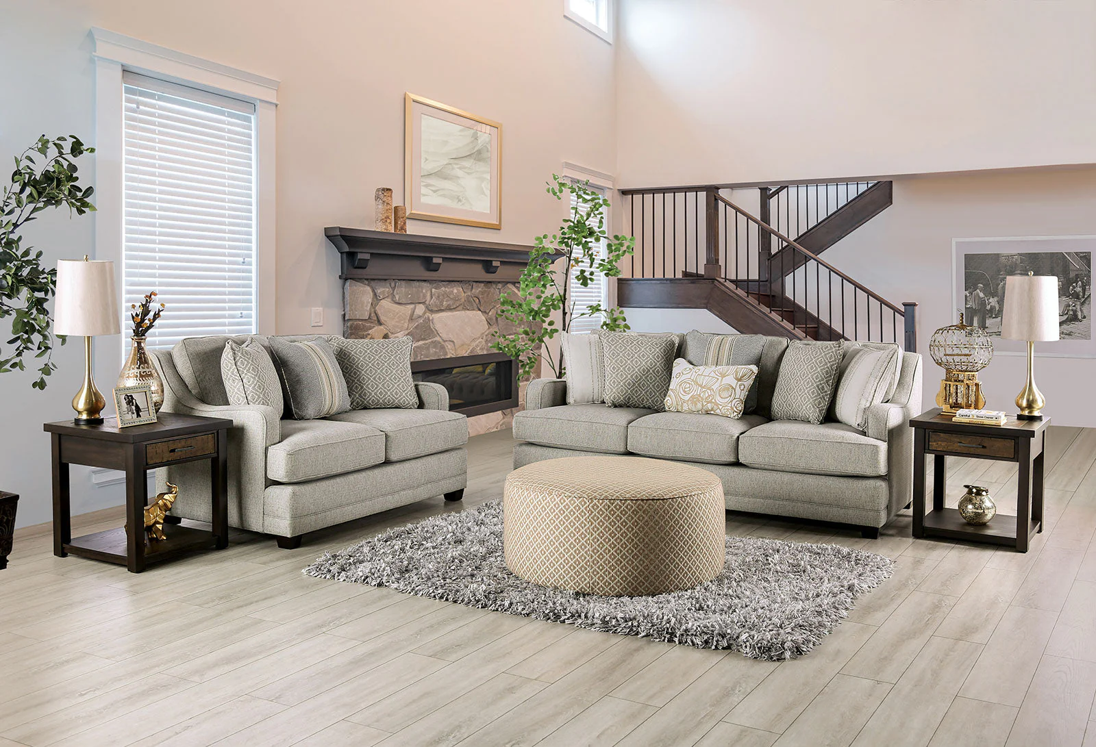 Stephney Gray/Gold Ottoman - Image 3