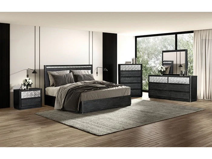 Sterling West Ash Gray Queen 5 Piece Bedroom Set w/2 Nightstands