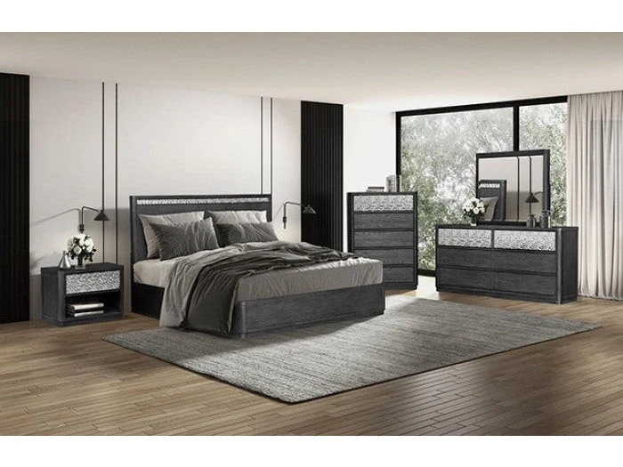 Sterling West Ash Gray Queen 5 Piece Bedroom Set w/Chest (N1)