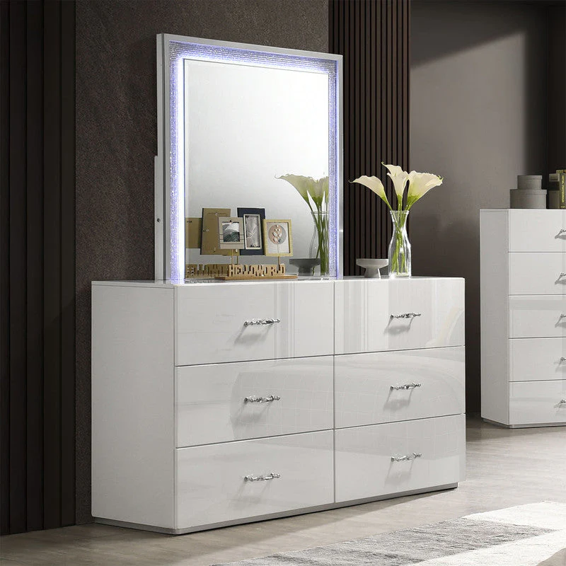 Stoholm White Mirror w/ LED - Image 2
