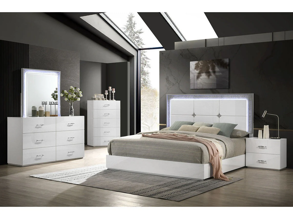 Stoholm White Queen Bed