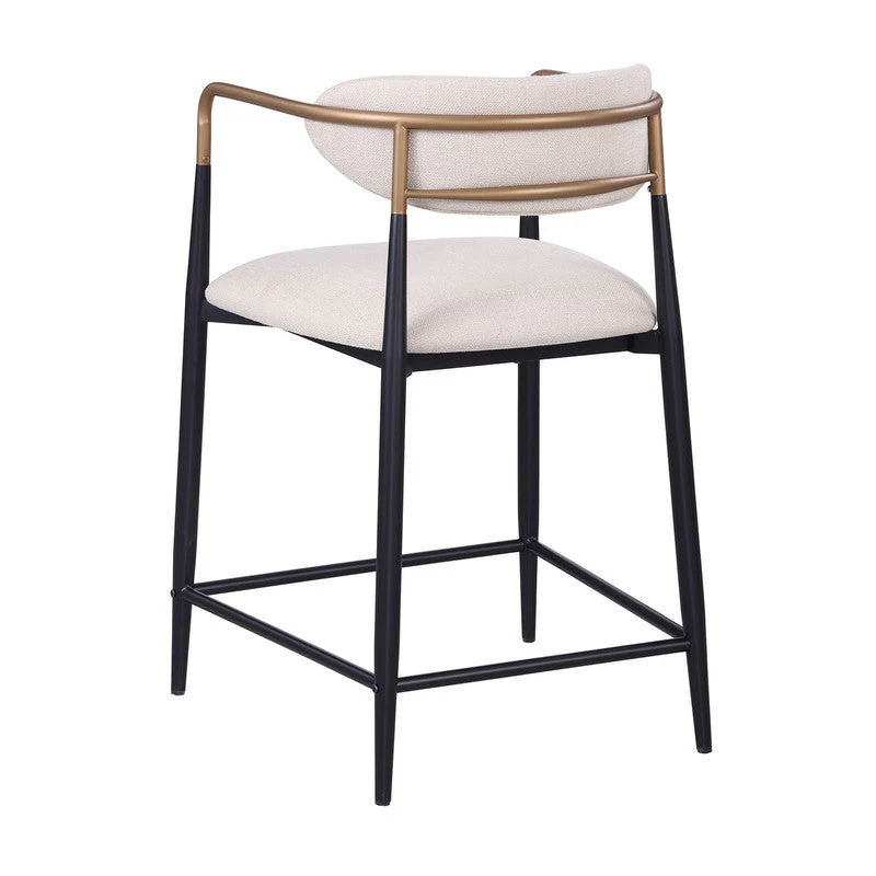 Streatham Black/White/Gold Counter Ht. Chair (Set of 2) - Image 2