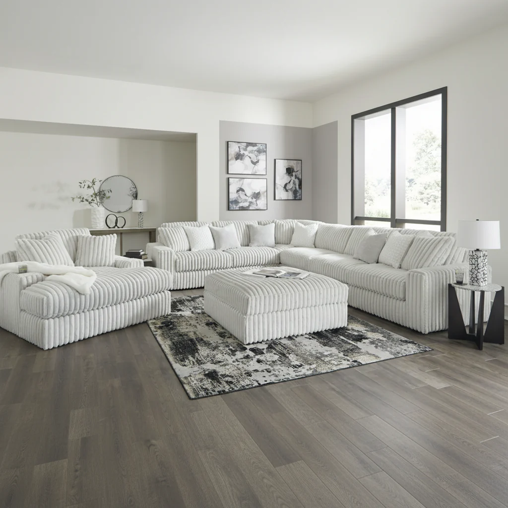 Stupendous 4-Piece Sectional with Chaise