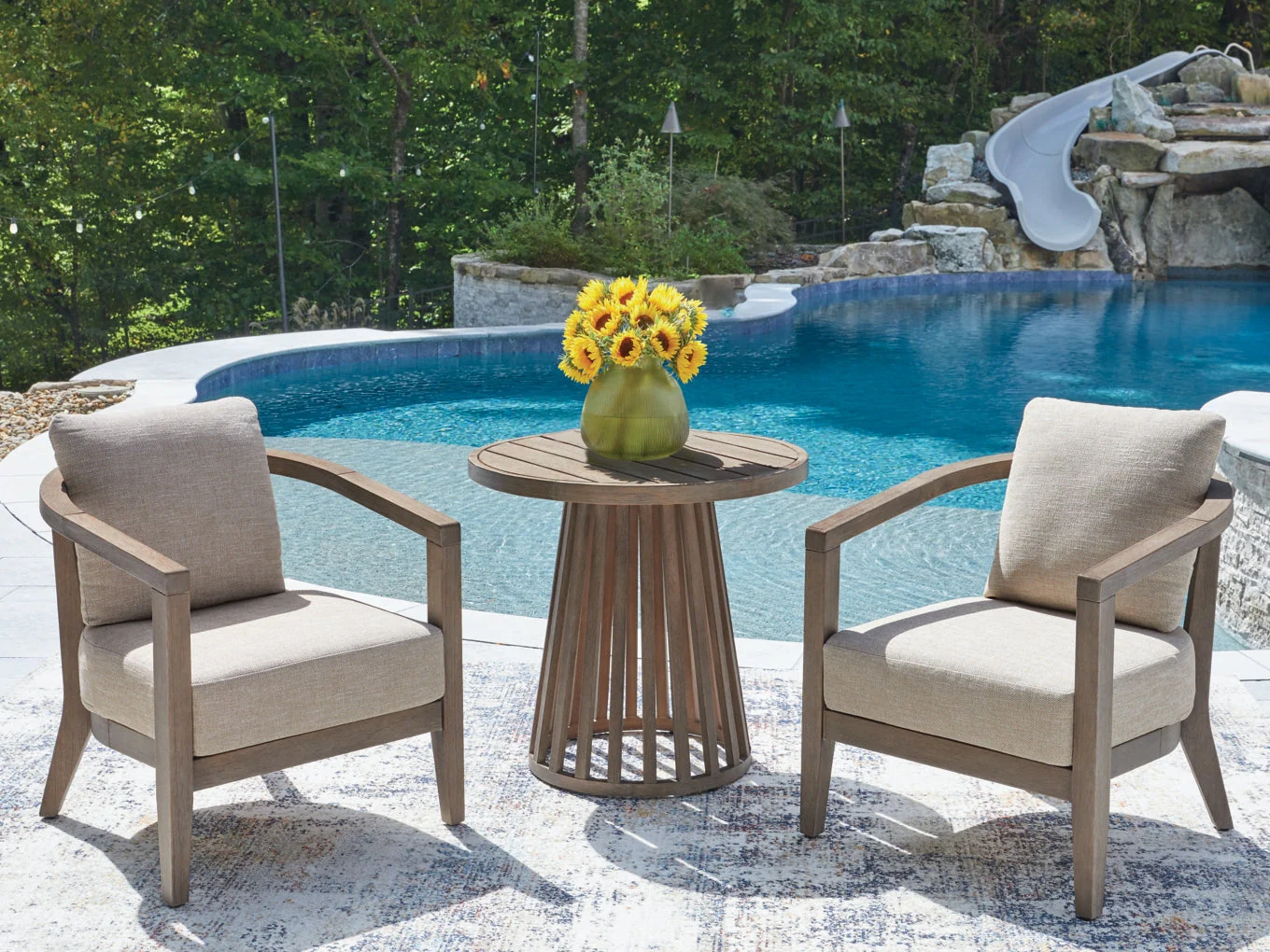 Sunset Lake Chairs w/CUSH/ Table Set (3/CN) - Image 2