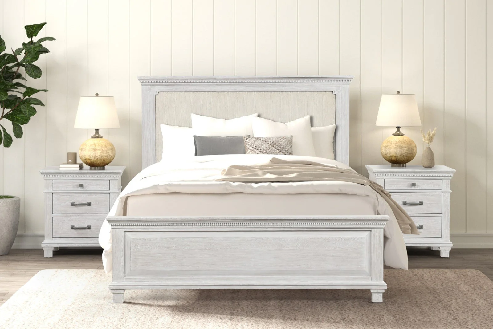 Swanley Weathered Gray Queen 5 Piece Bedroom Set w/2 Nightstands - Image 6