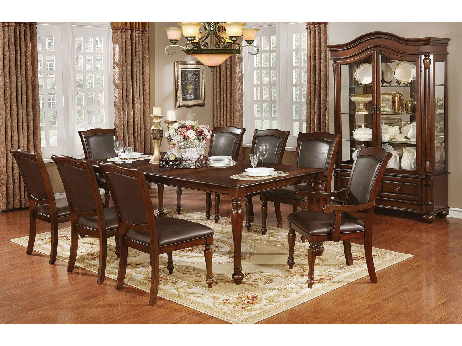 Sylvana Brown Cherry/Espresso 7 Pc. Dining Room Set