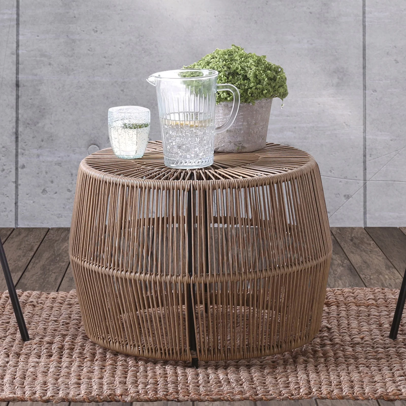Syna Natural 3 Pc. Patio Conversation Set (Open-Weave Lounge Chairs) - Image 2
