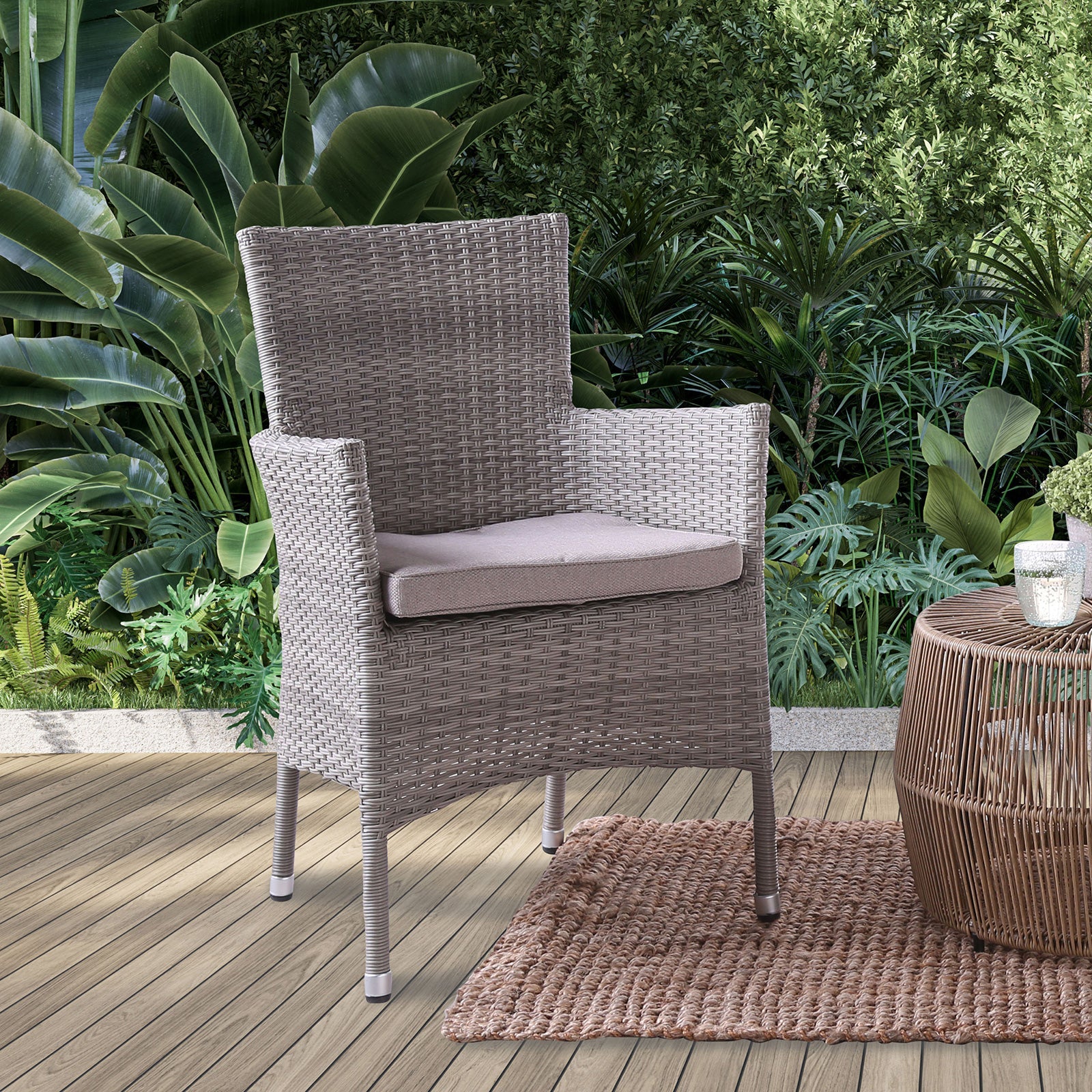 Syna Natural/Gray 3 Pc. Patio Conversation Set - Image 2