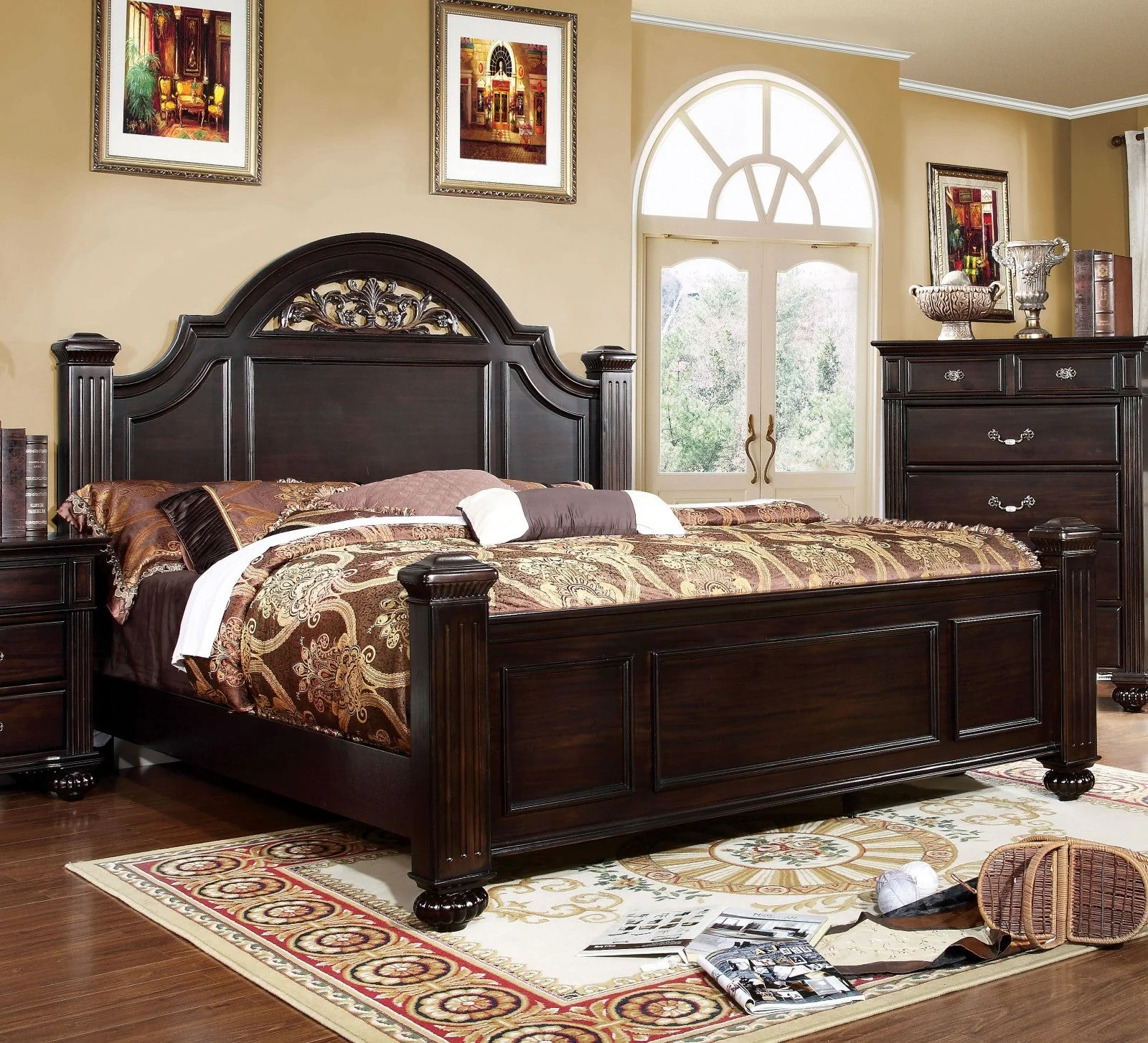 Syracuse Dark Walnut 5 Pc. Queen Bedroom Set w/ 2NS - Image 2