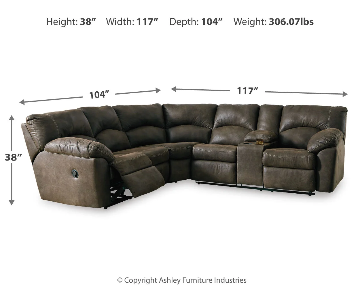 Tambo 2-Piece Reclining Sectional - Image 4