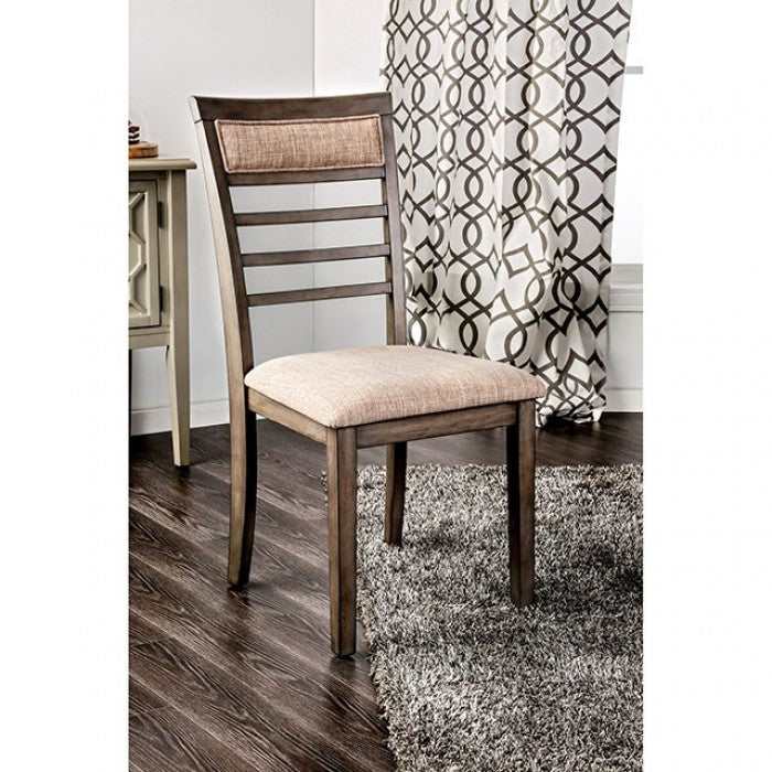 Taylah Weathered Gray & Beige Dining Set / 7pc - Image 5