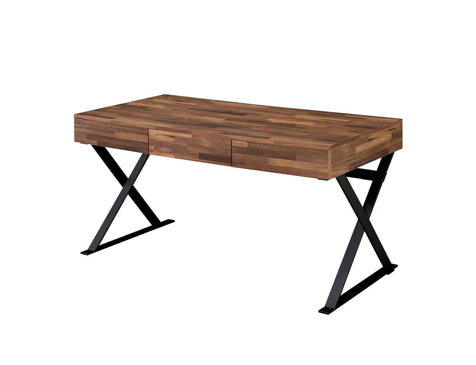 Tensed Dark Oak & Matte Black Desk - Image 2