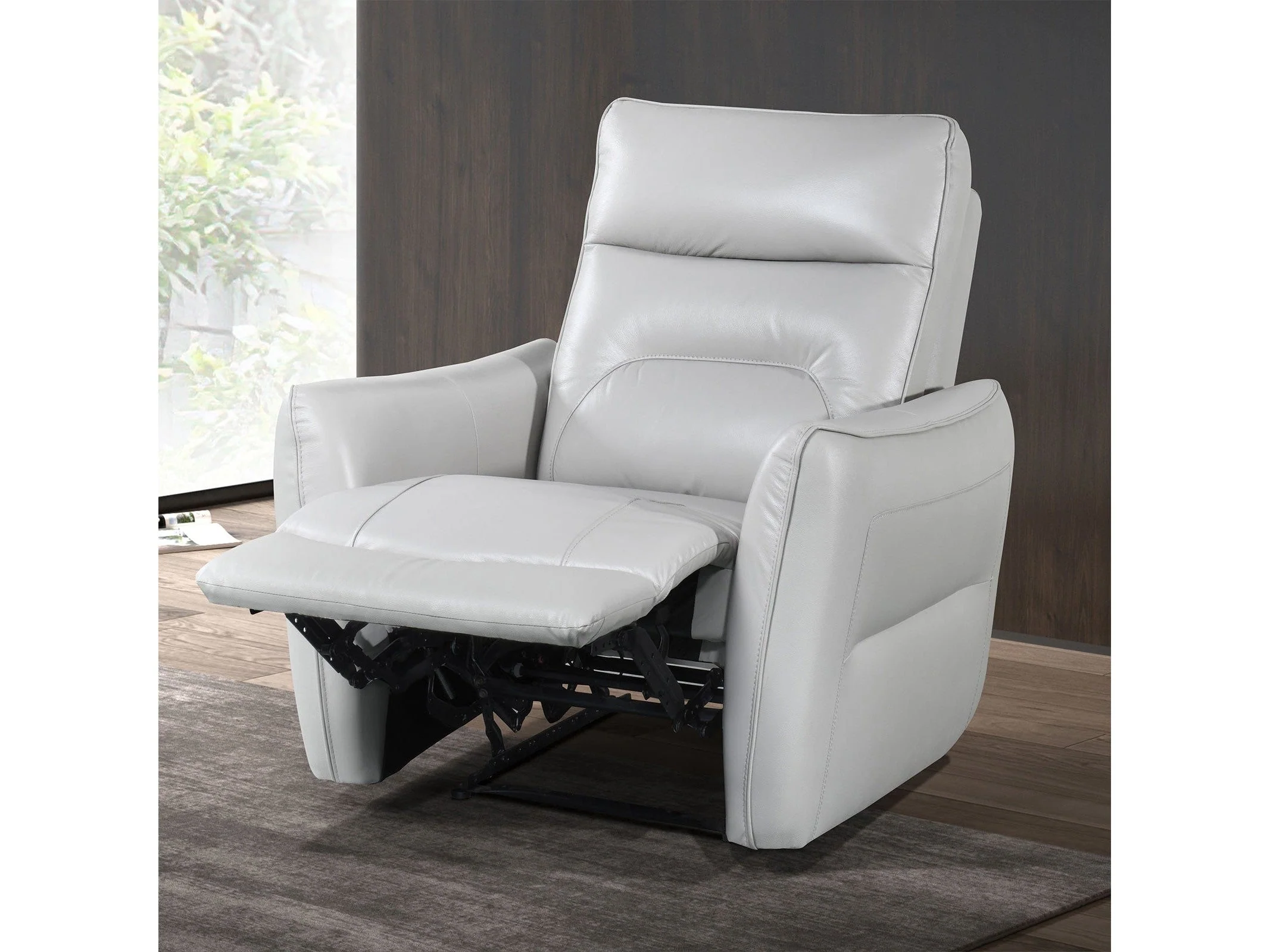 Terentius Taupe Leather Match Power Recliner