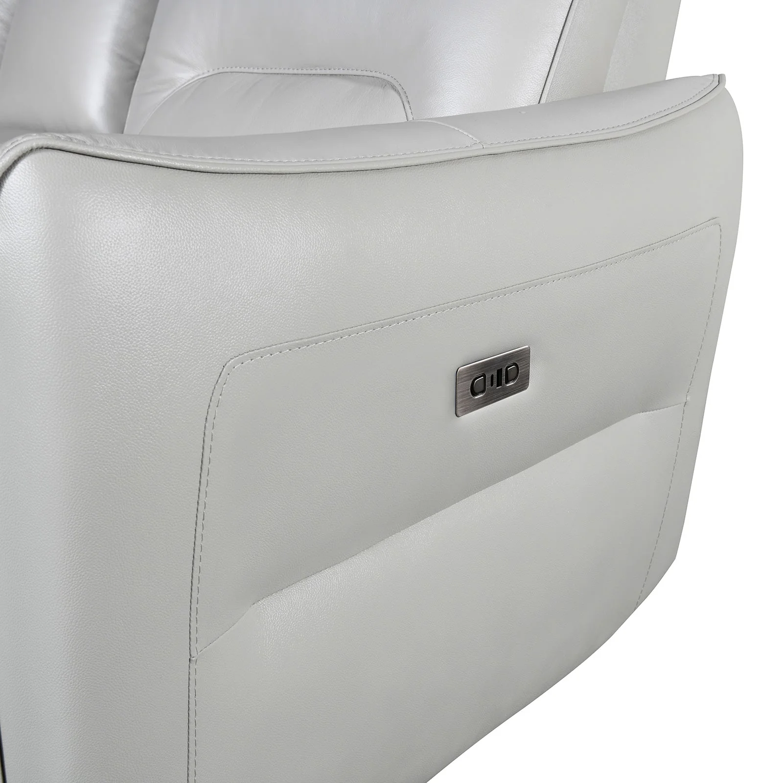 Terentius Taupe Leather Match Reclining Sofa - Image 2