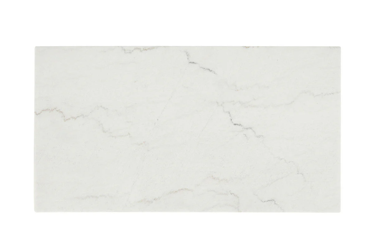 Thisted White/Black Rect Marble Coffee Table w/ Casters - Image 2