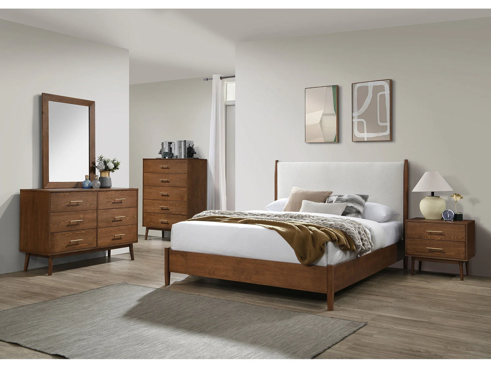 Thusis Walnut/Beige E.King Bed - Image 3