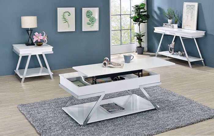 Titus White & Chrome End Table - Image 2