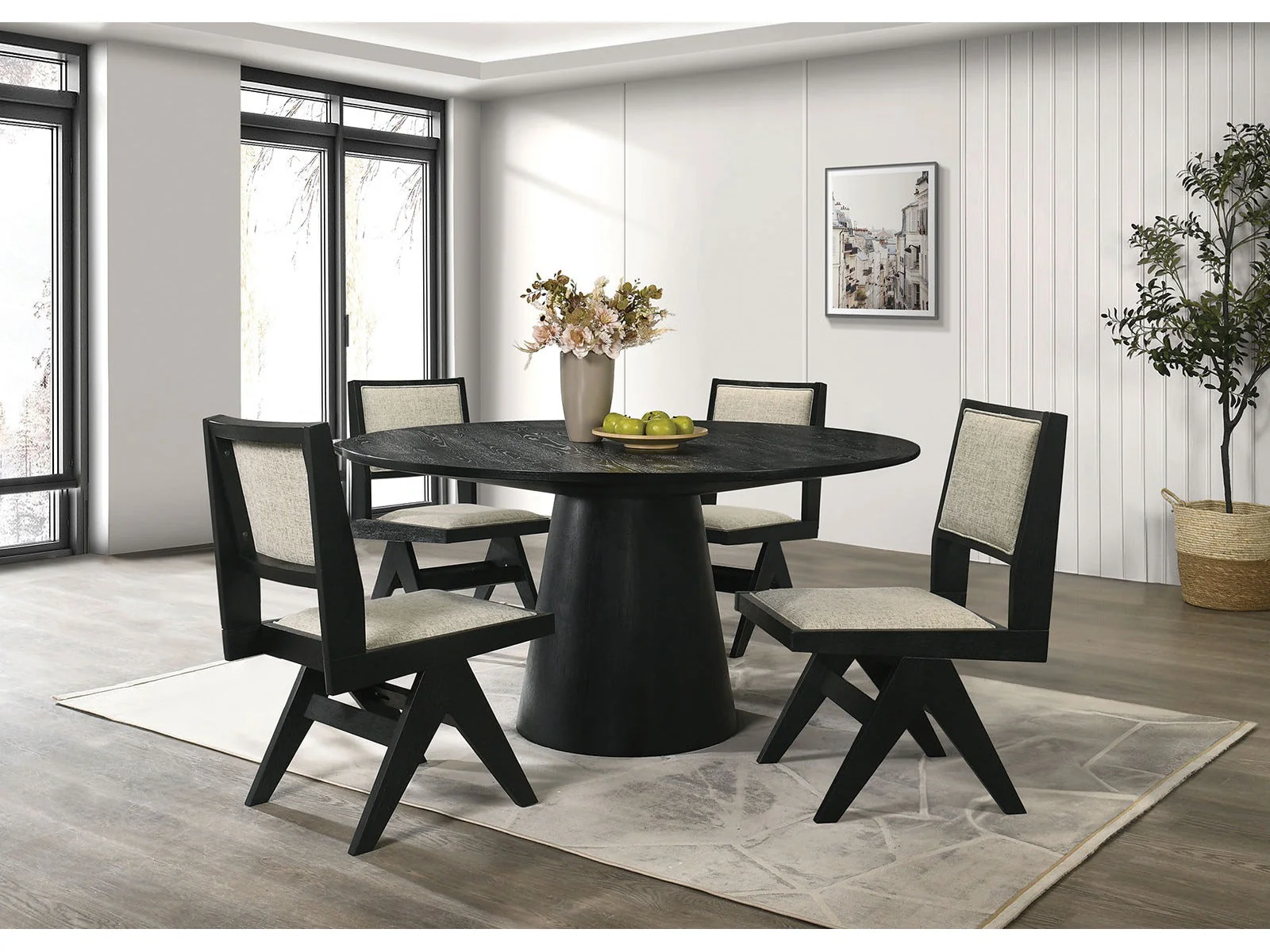 Tottenham Black 59" Round Dining Table