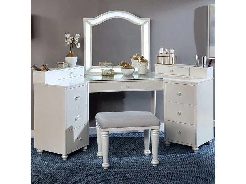 Tracie Luminous White Vanity Set
