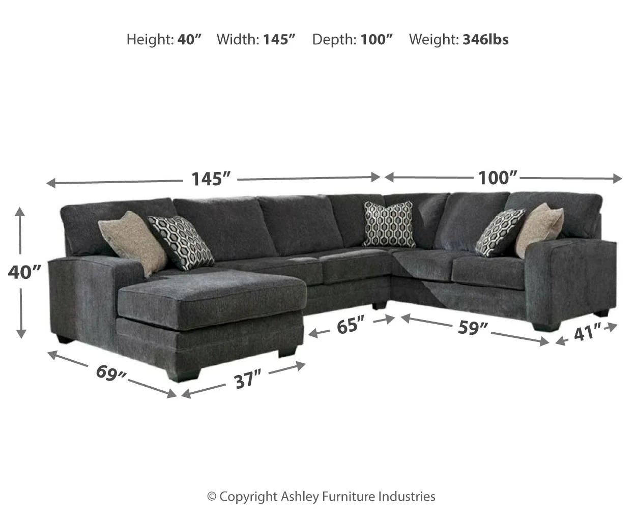 Tracling 3-Piece Sectional with Chaise - Image 7