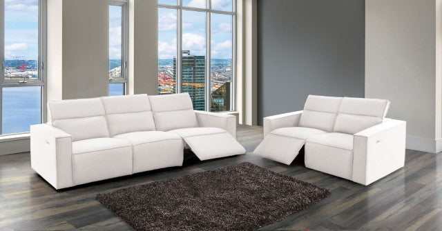 Treharris White Power Loveseat - Image 2