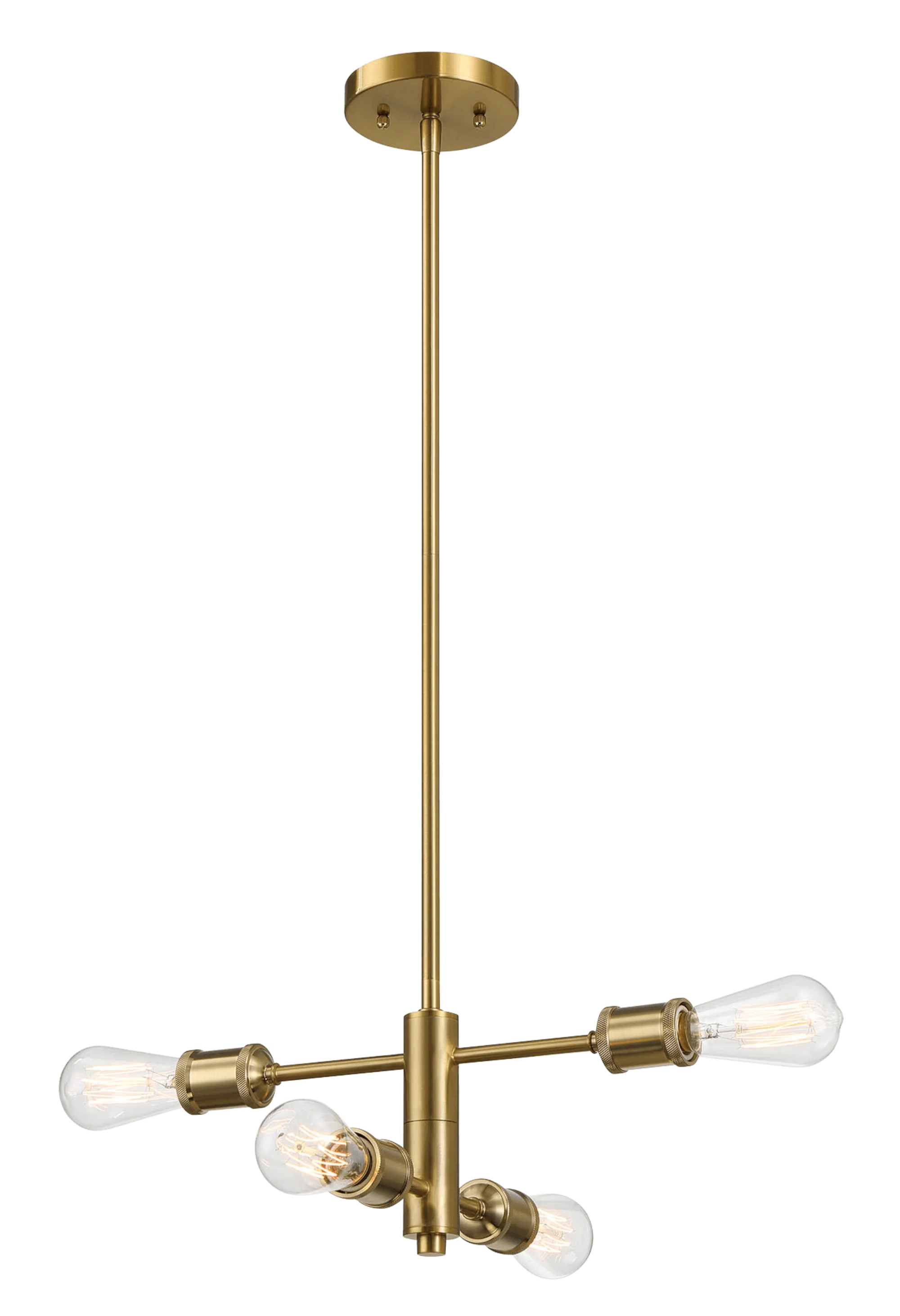 Trellis Four Lights Modern Gold Chandelier Vintage Pendant Fixture for Living Room Dining Kitchen 15"W × 6.75"H - Image 2