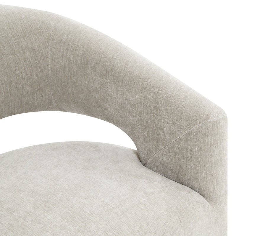 Tresa Taupe Dining Arm Chair w/ Casters - Image 5