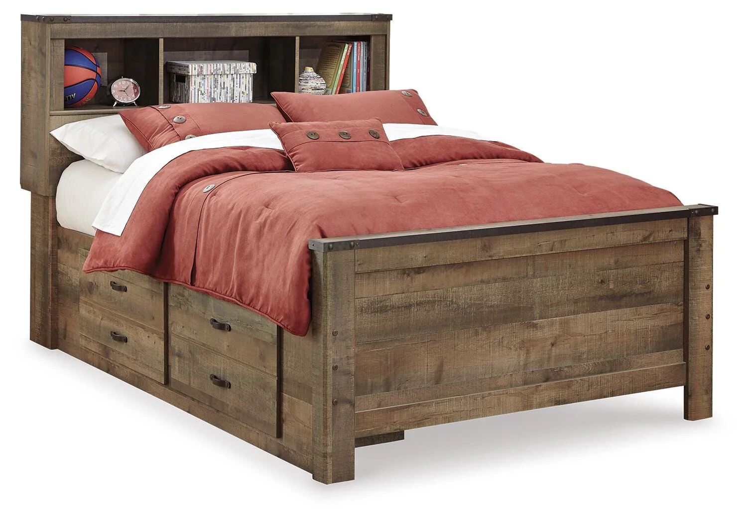 Trinell Bookcase Bed with 2 Sided Storage - Image 2