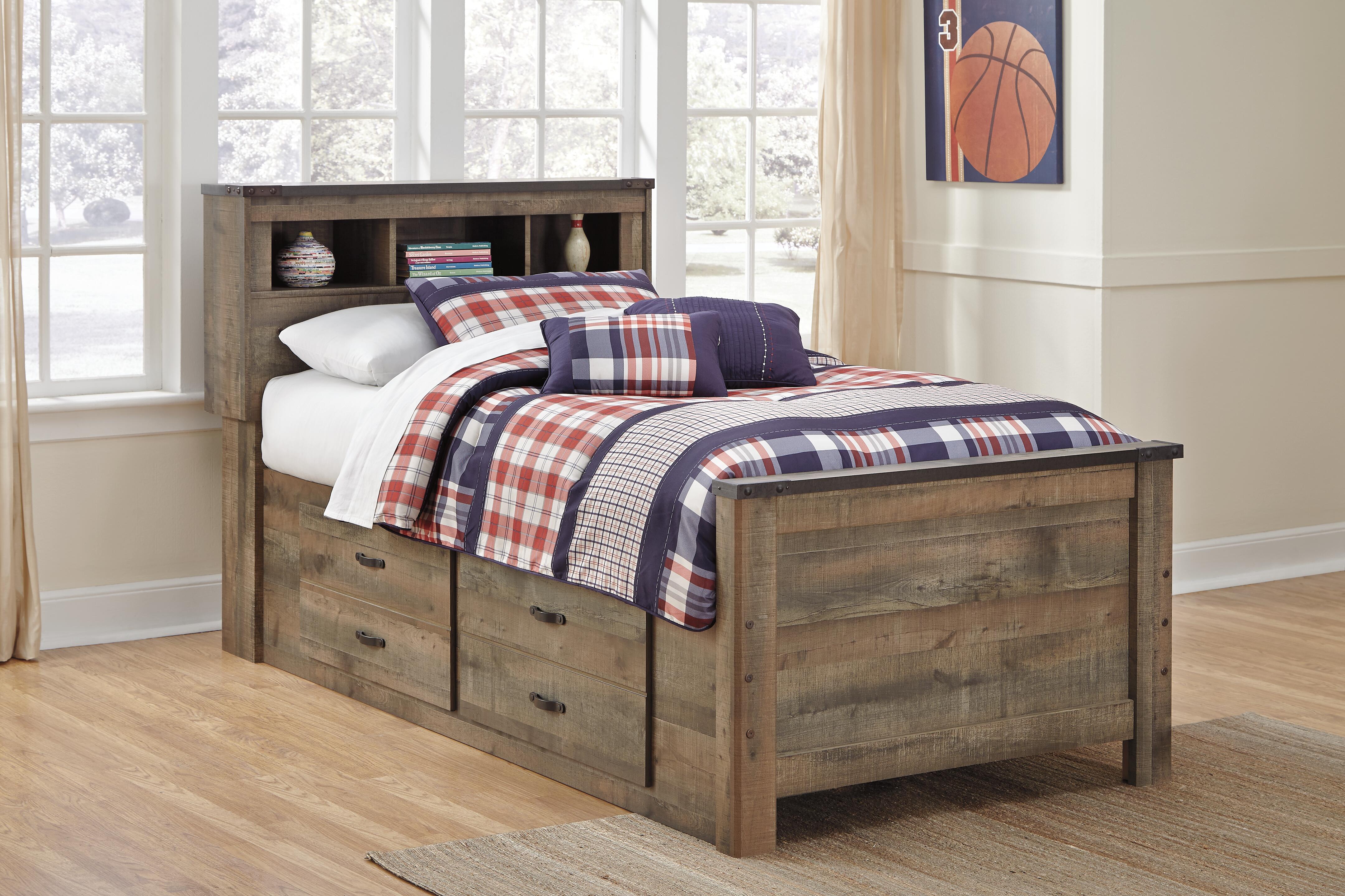 Trinell Bookcase Bed with 2 Storage Drawers - Image 4