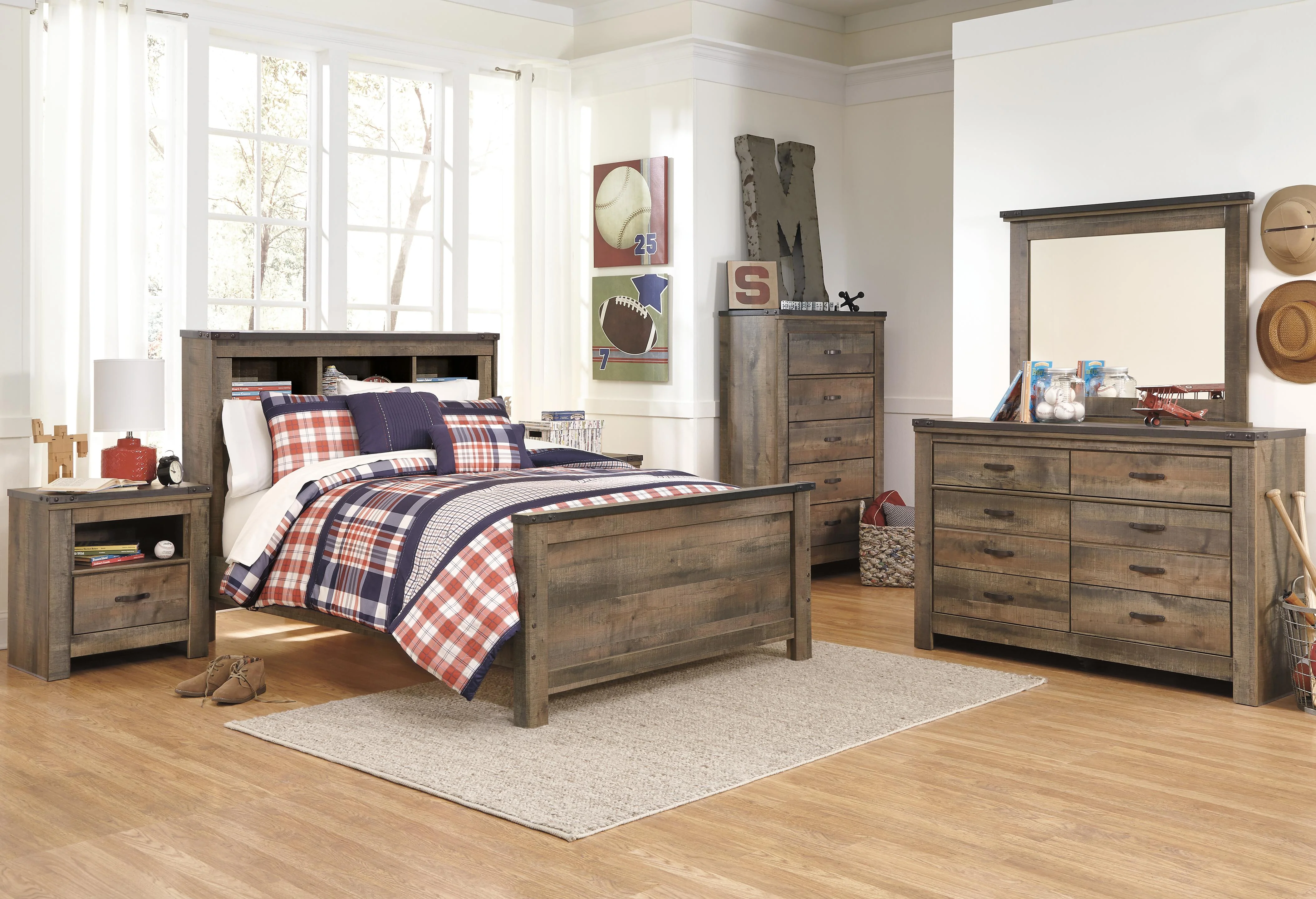 Trinell Bookcase Panel Bed - Image 3